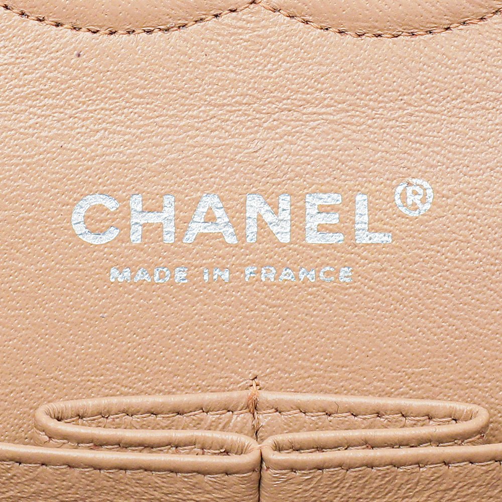 Chanel Beige Classic Double Flap Bag Medium