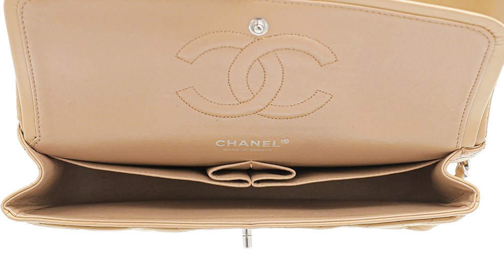 Chanel Beige Classic Double Flap Bag Medium