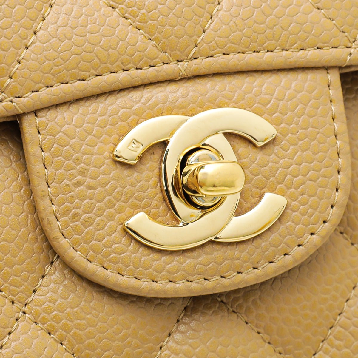 Chanel Beige Classic Double Flap Medium Bag