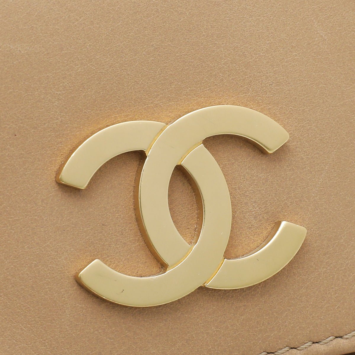 Chanel Beige Front Flap Pocket Tote Bag