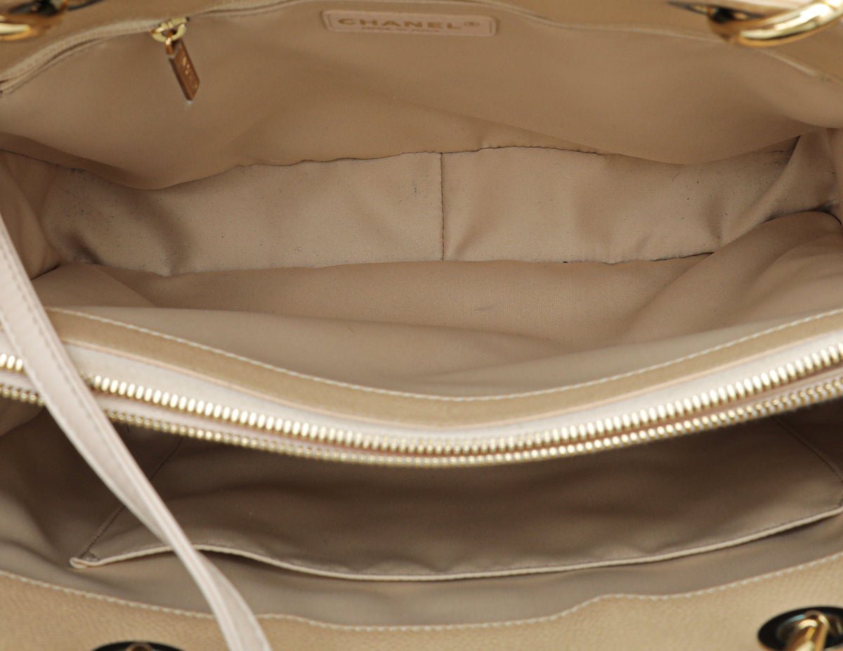 Chanel Beige Grand Shopper Tote (GST) Bag