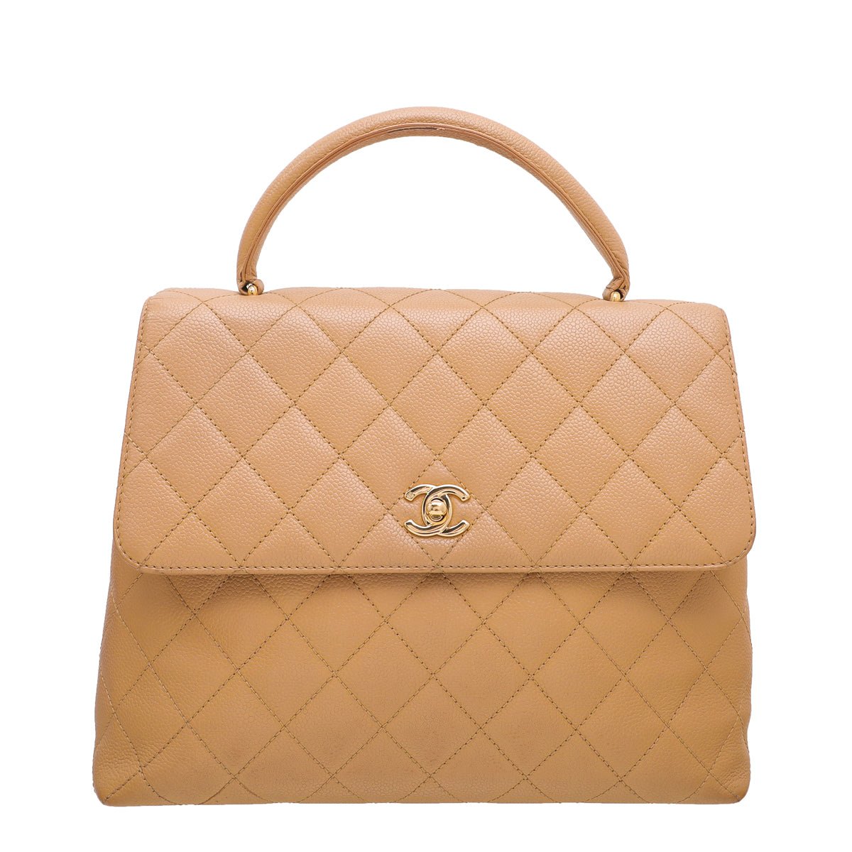 Chanel Beige Kelly Flap Top Handle Bag