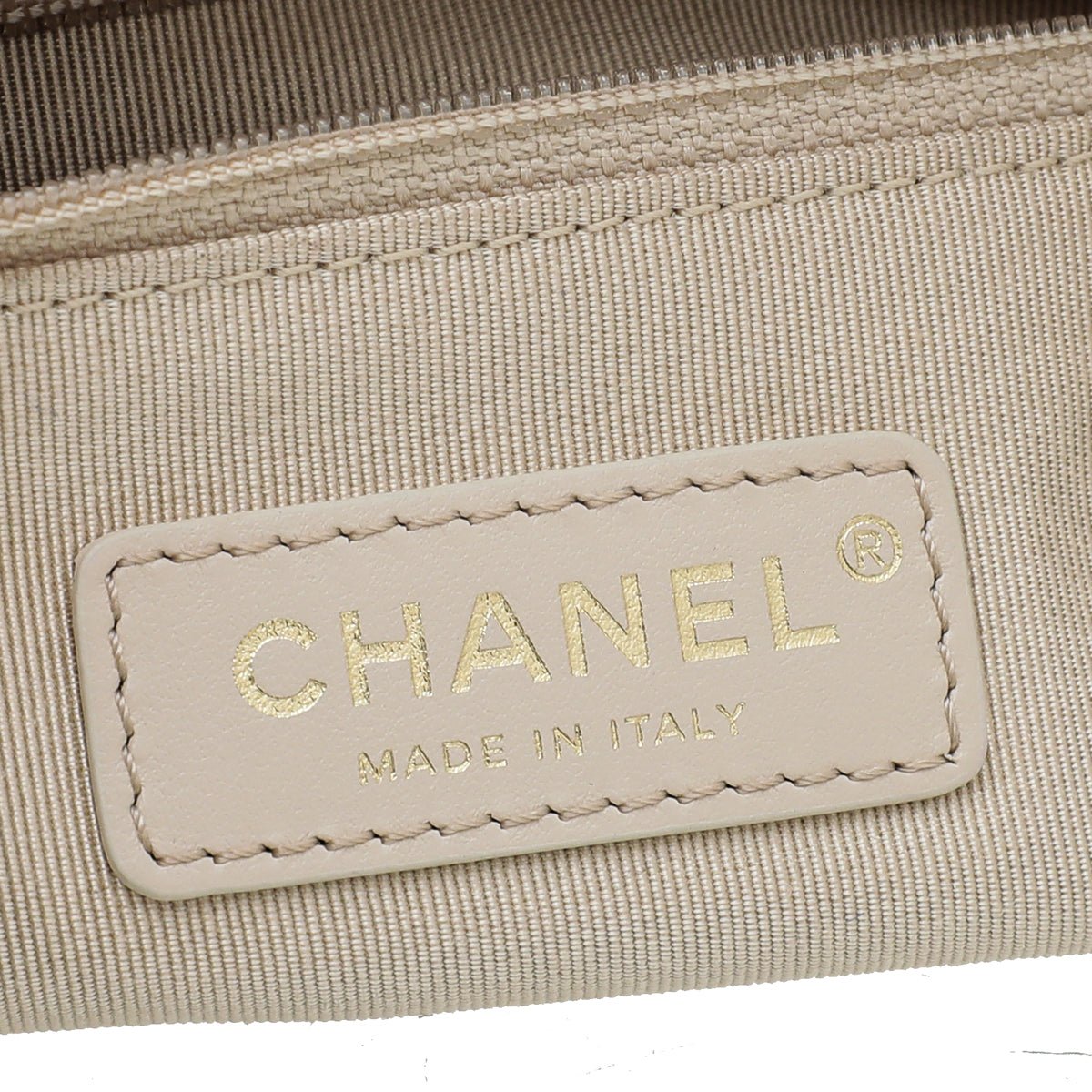 Chanel Beige Logo Enchained Flap Small Bag