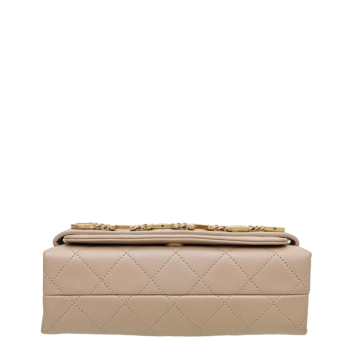 Chanel Beige Logo Enchained Flap Small Bag