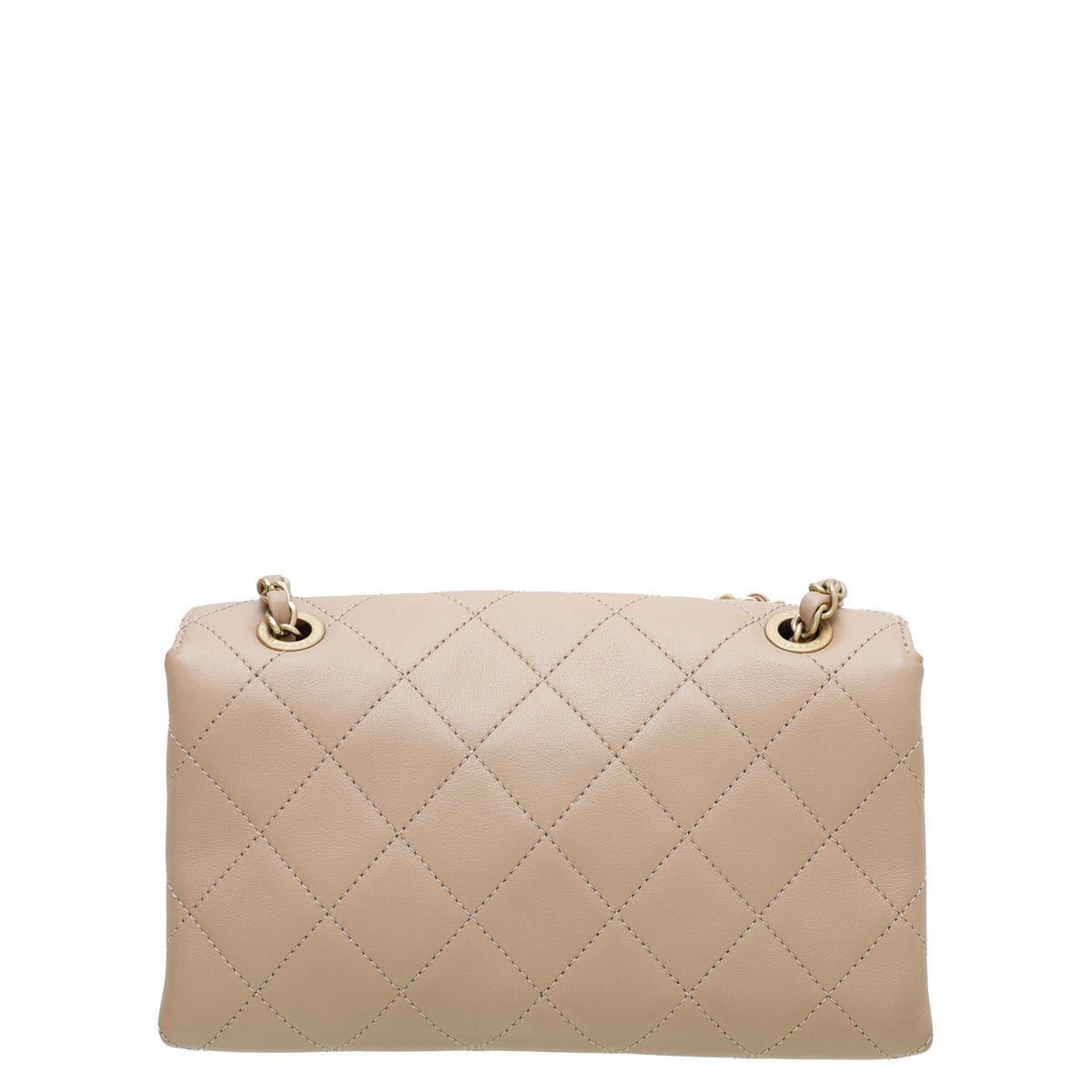 Chanel Beige Logo Enchained Flap Small Bag