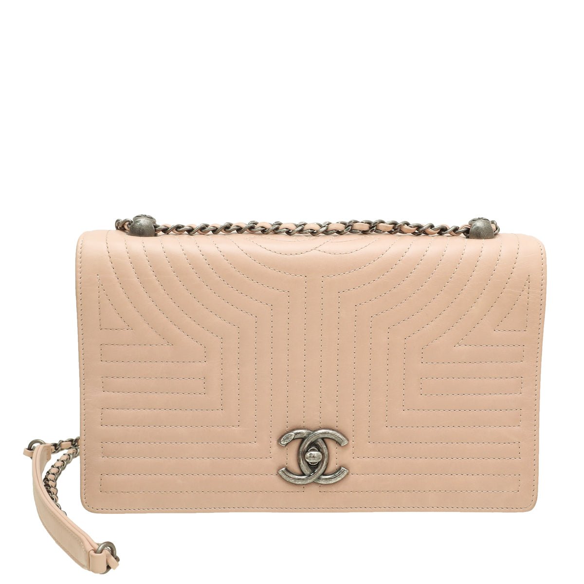 Chanel Beige Poudre Geometric CC Full Flap Bag