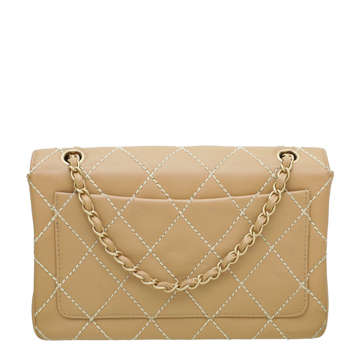 Chanel Beige Wild Stitch Flap Medium Bag