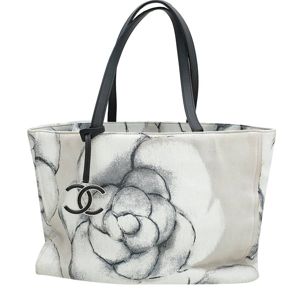 Chanel Bicolor CC Camellia Flower Print Large Tote Bag