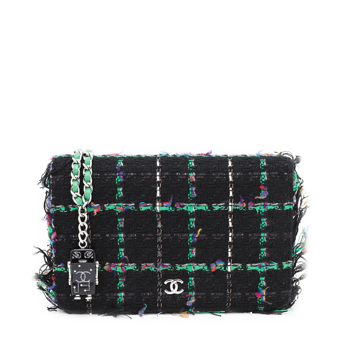 Chanel Bicolor CC Robot Tweed Wallet On Chain