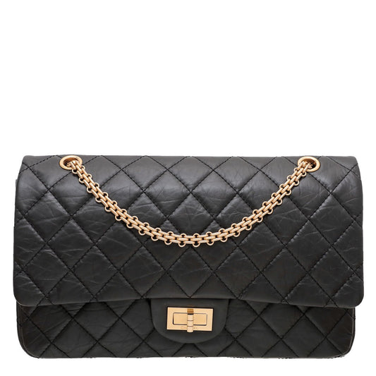 Chanel Black 2.55 Reissue 227 Flap Distressed Bag