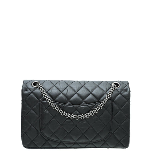 Chanel Black 2.55 Reissue Double Flap Crumpled 225 Bag