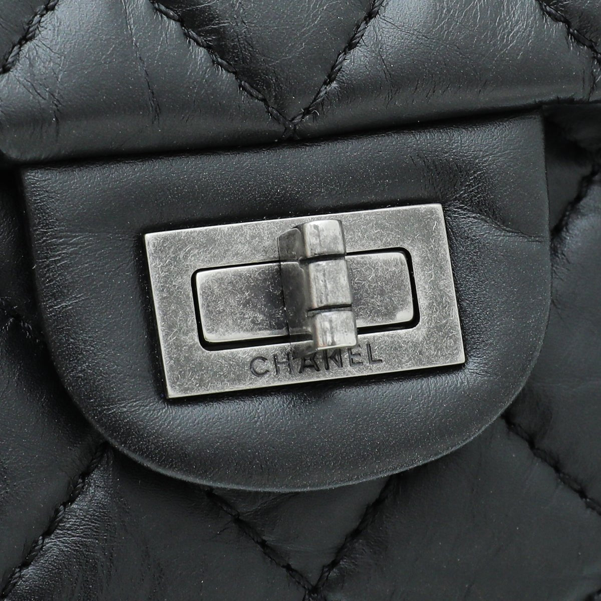 Chanel Black 2.55 Reissue Double Flap Crumpled 225 Bag