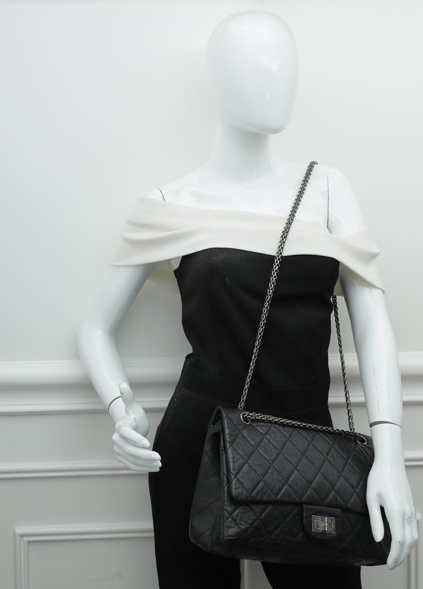 Chanel Black Aged 2.55 Reissue Flap Maxi 227 Bag