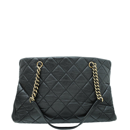 Chanel Black Aged CC Crown Tote Bag