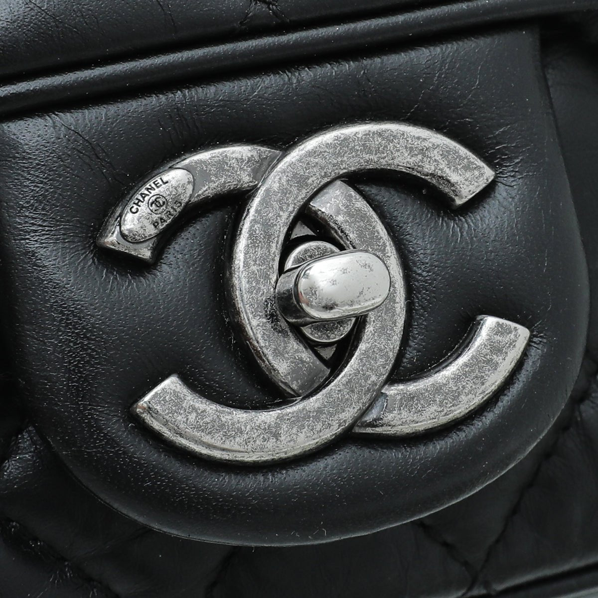 Chanel Black Aged Easy Flap Small Bag