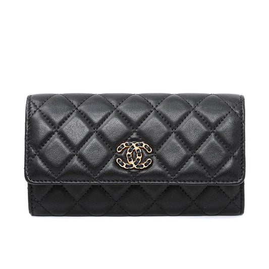 Chanel Black CC 19 Flap Wallet