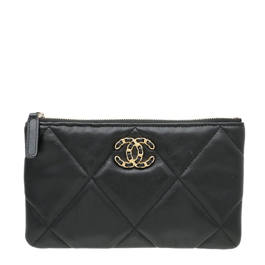 Chanel Black CC 19 Small Case Pouch