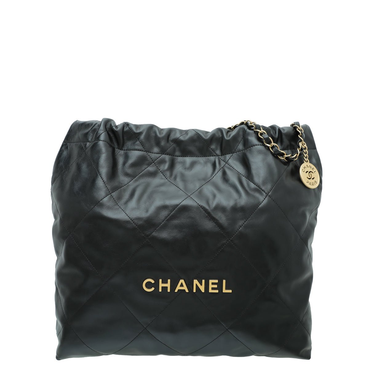 Chanel Black CC 22 Quilted Large Bag