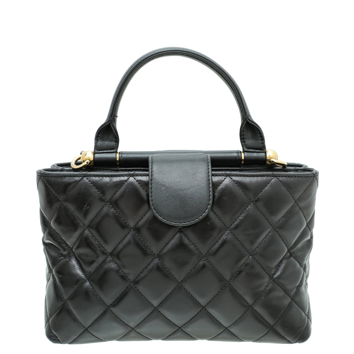 Chanel Black CC Bullet Handle Small Shopping Bag