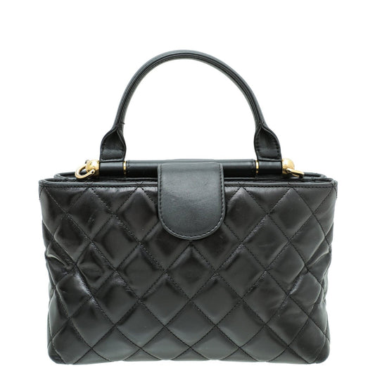 Chanel Black CC Bullet Handle Small Shopping Bag