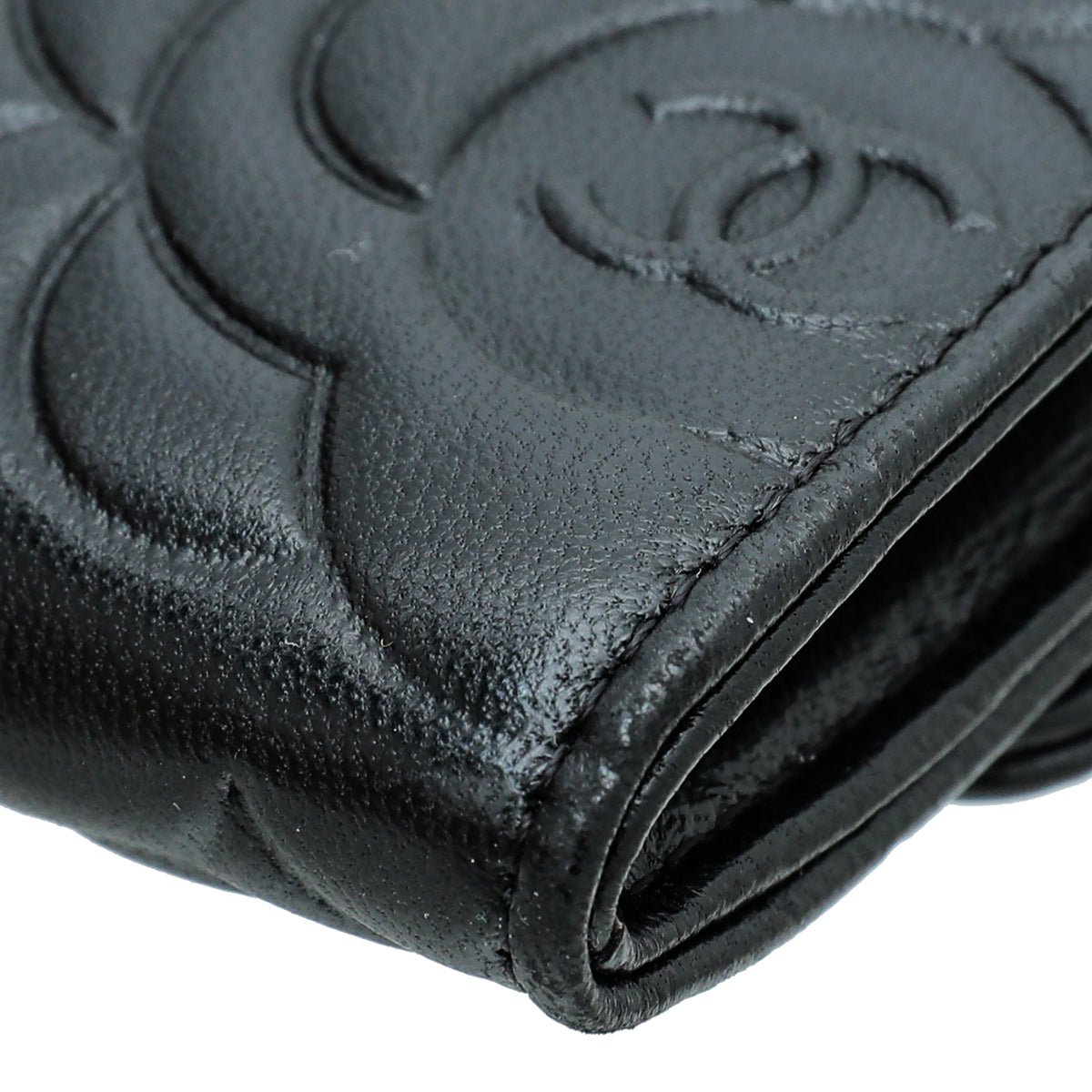 Chanel Black CC Camellia Flower Flap Wallet