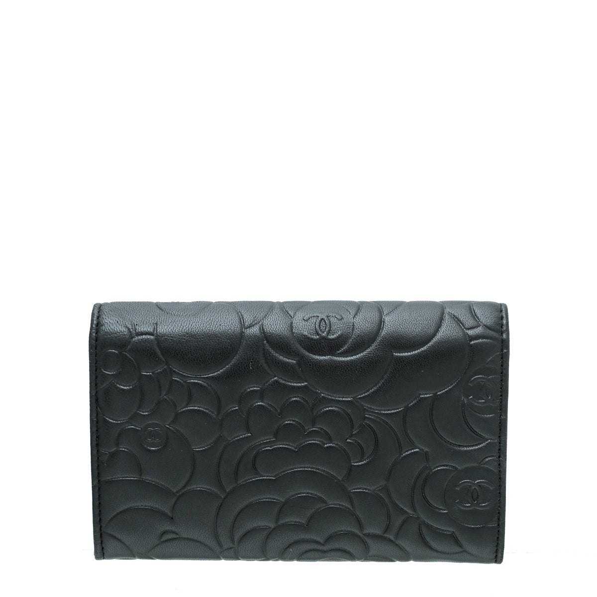 Chanel Black CC Camellia Flower Flap Wallet