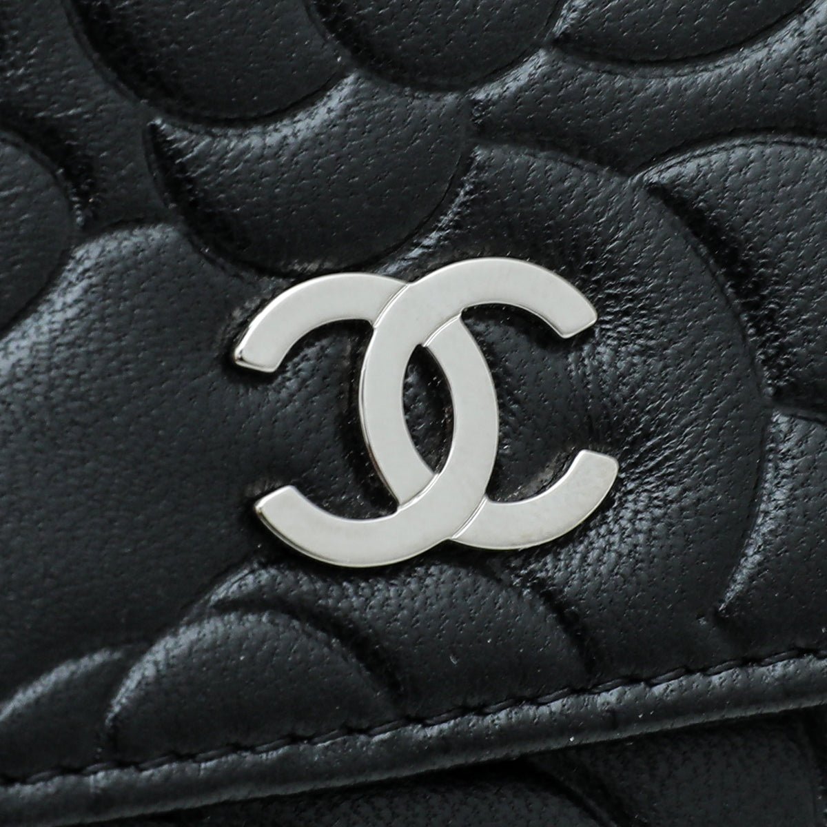 Chanel Black CC Camellia Flower Flap Wallet