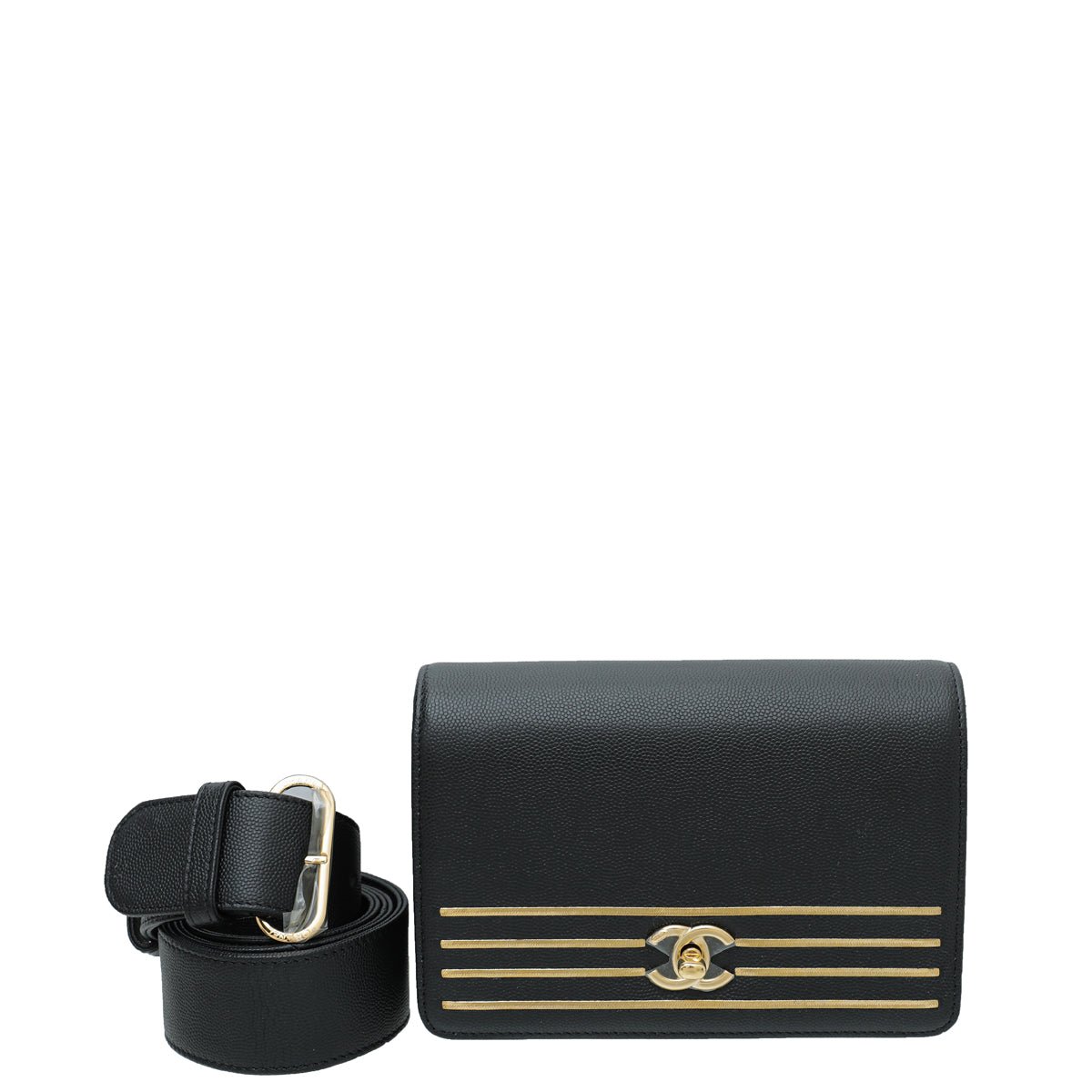 Chanel Black CC Captain Gold Belt Bag