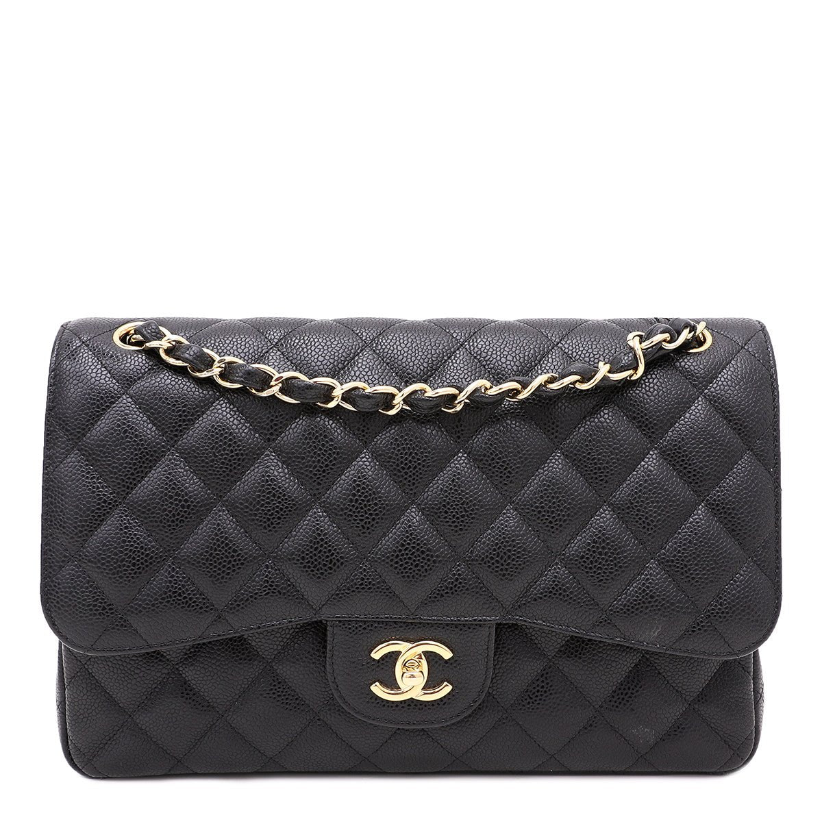 Chanel Black CC Classic Double Flap Jumbo Bag