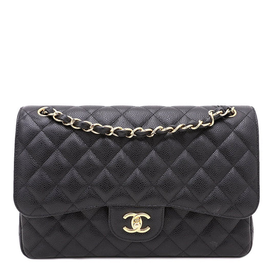 Chanel Black CC Classic Double Flap Jumbo Bag