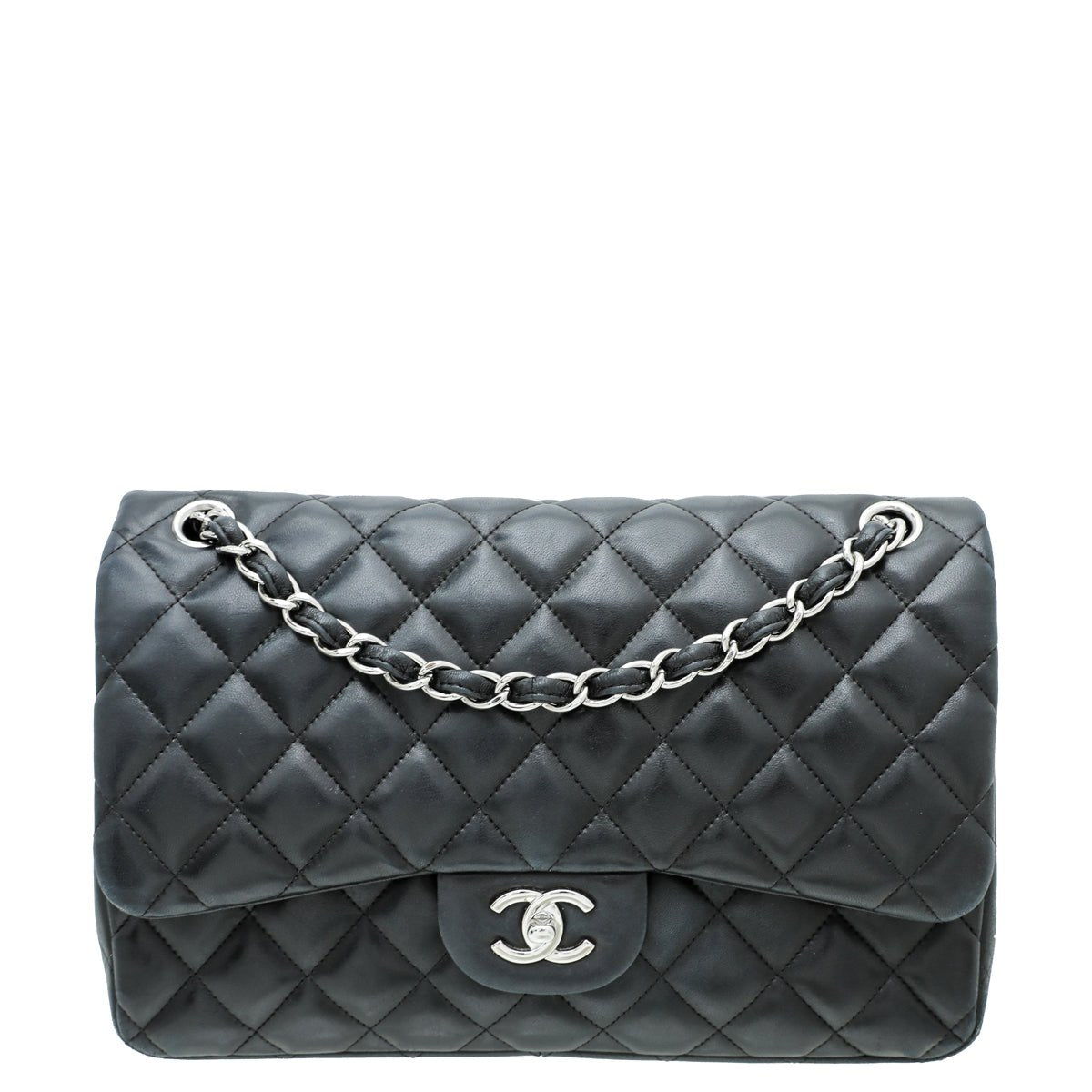 Chanel Black CC Classic Double Flap Jumbo Bag