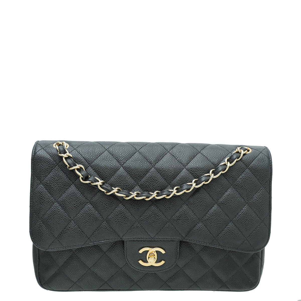 Chanel Black CC Classic Double Flap Jumbo Bag