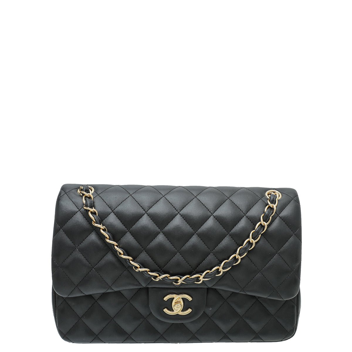 Chanel Black CC Classic Double Flap Jumbo Bag