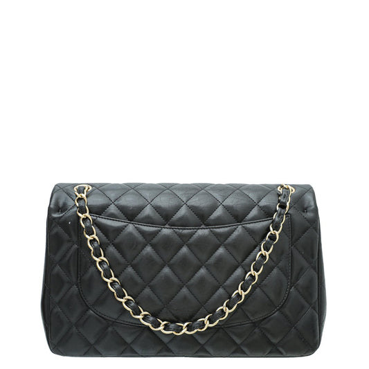 Chanel Black CC Classic Double Flap Jumbo Bag