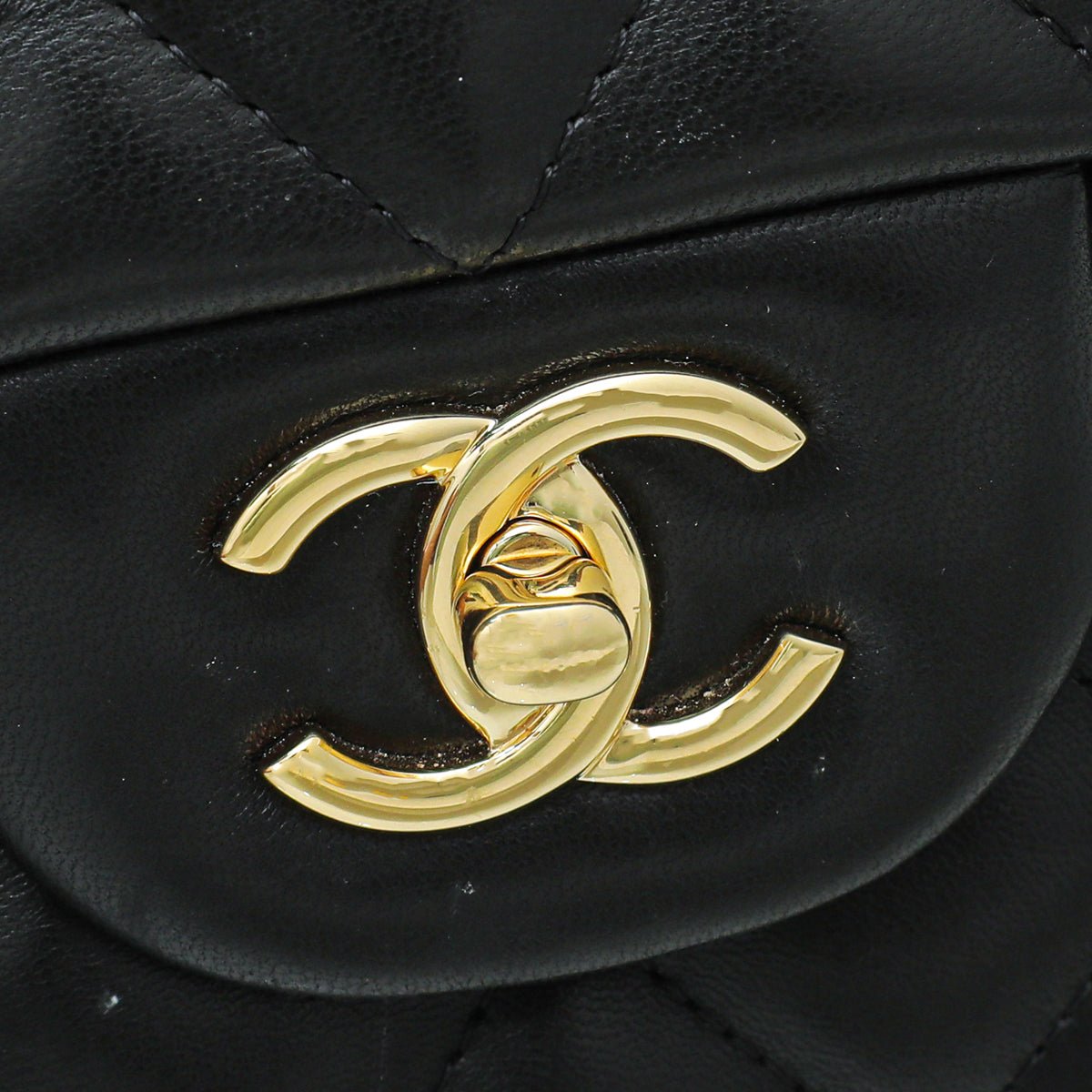 Chanel Black CC Classic Double Flap Jumbo Bag