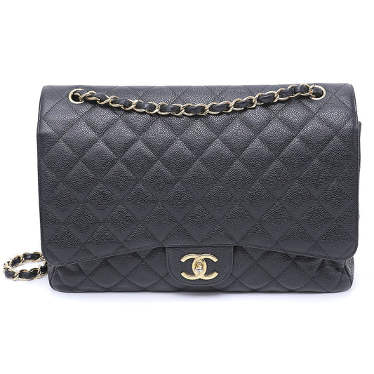 Chanel Black CC Classic Double Flap Maxi