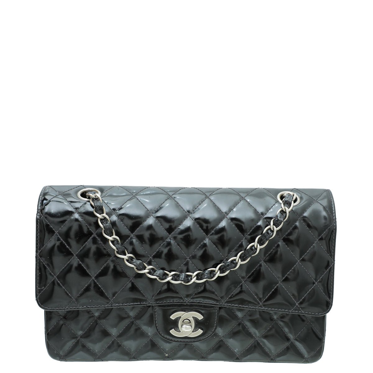 Chanel Black CC Classic Double Flap Medium Bag