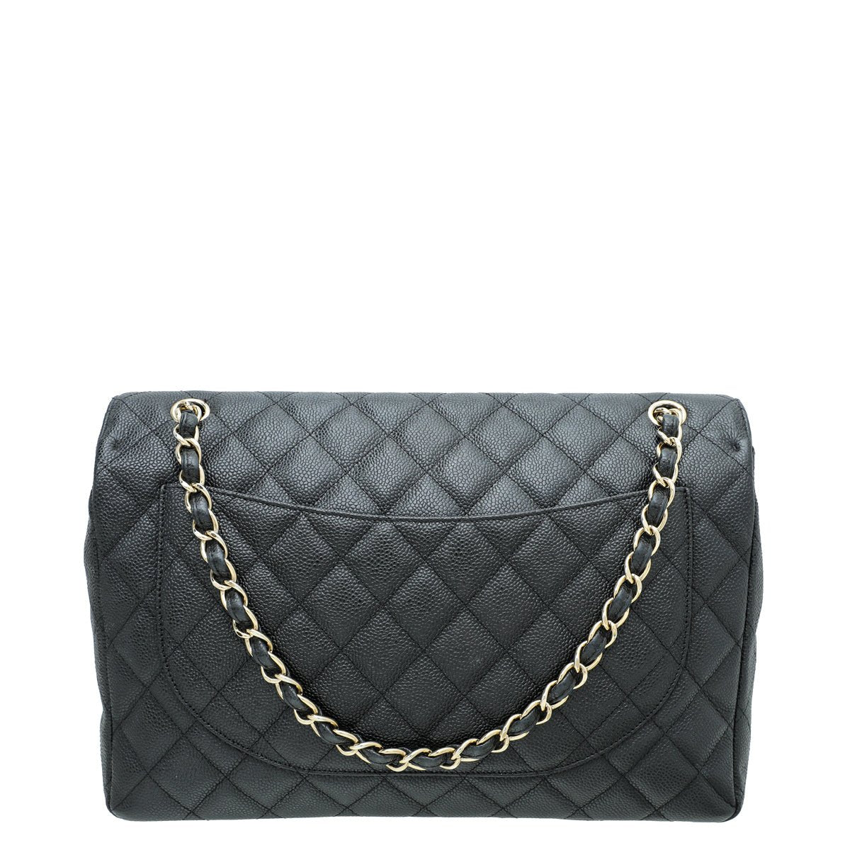 Chanel Black CC Classic Single Flap Maxi Bag