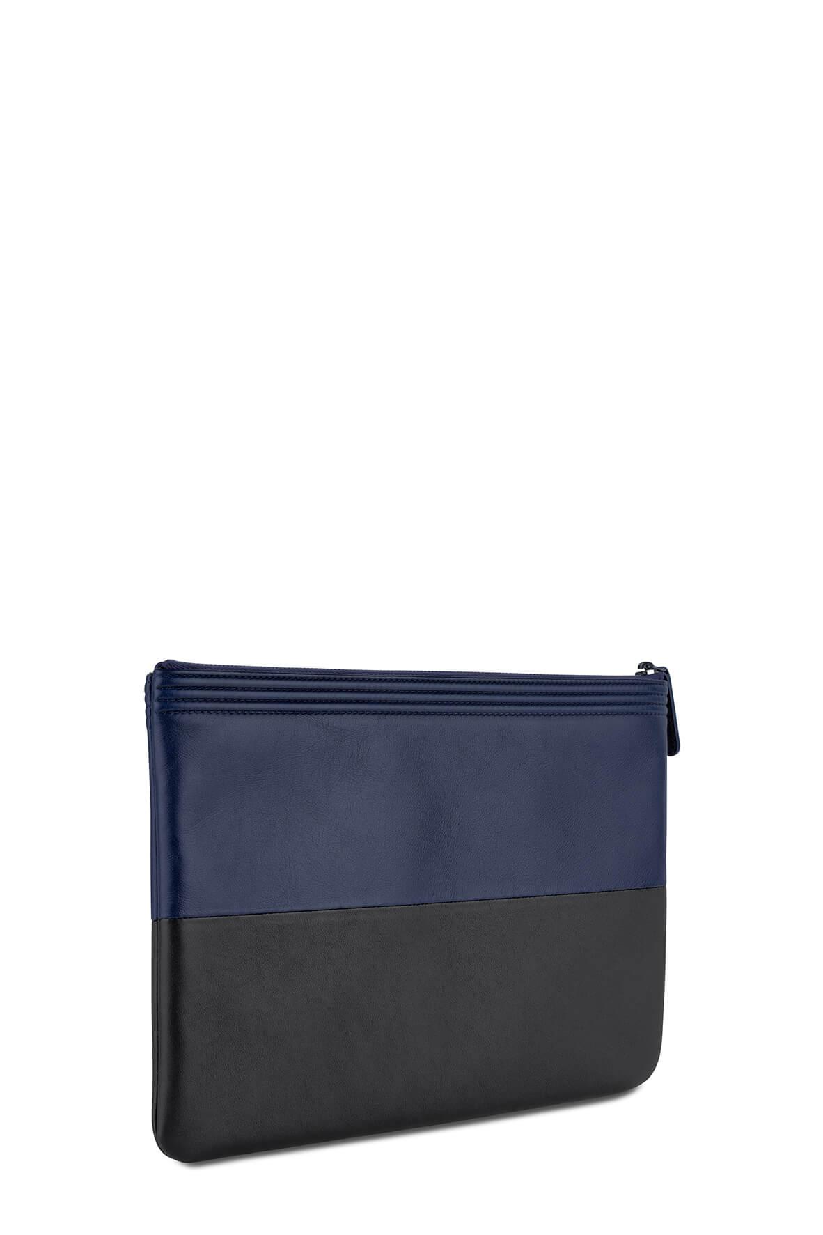 Boy Two Tone O Case Clutch Navy Black