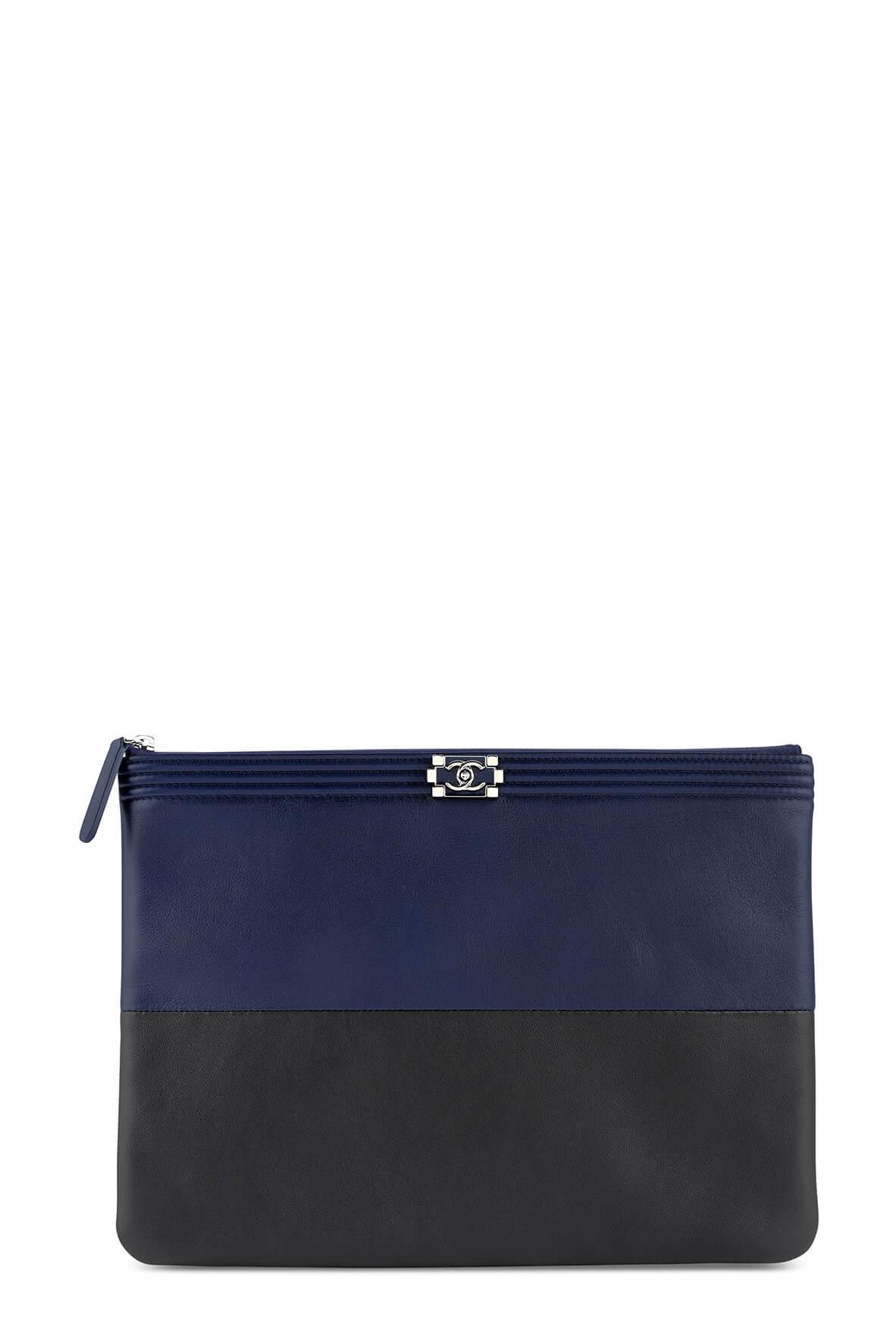 Boy Two Tone O Case Clutch Navy Black