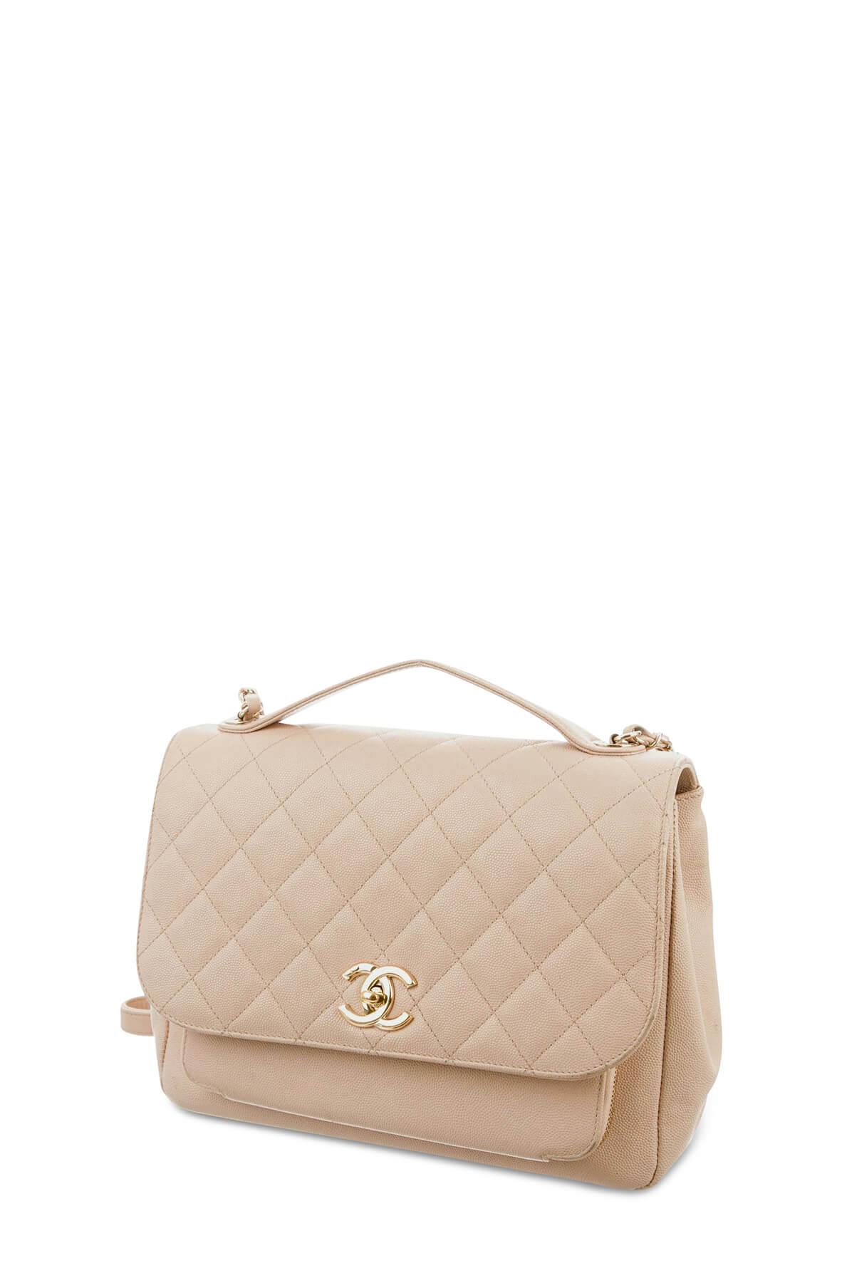 Business Affinity Large Flap Bag Beige