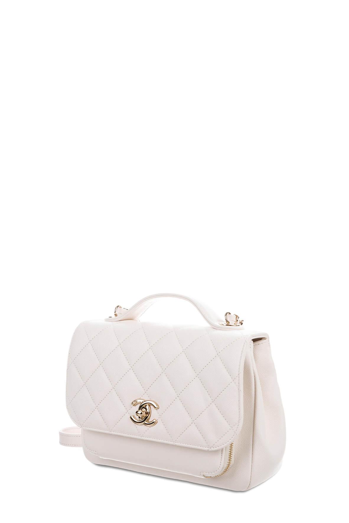 Business Affinity Medium Flap Bag White