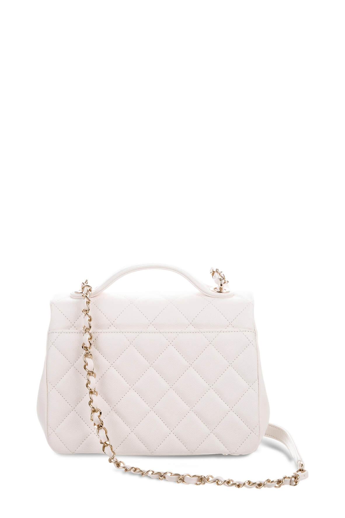 Business Affinity Medium Flap Bag White