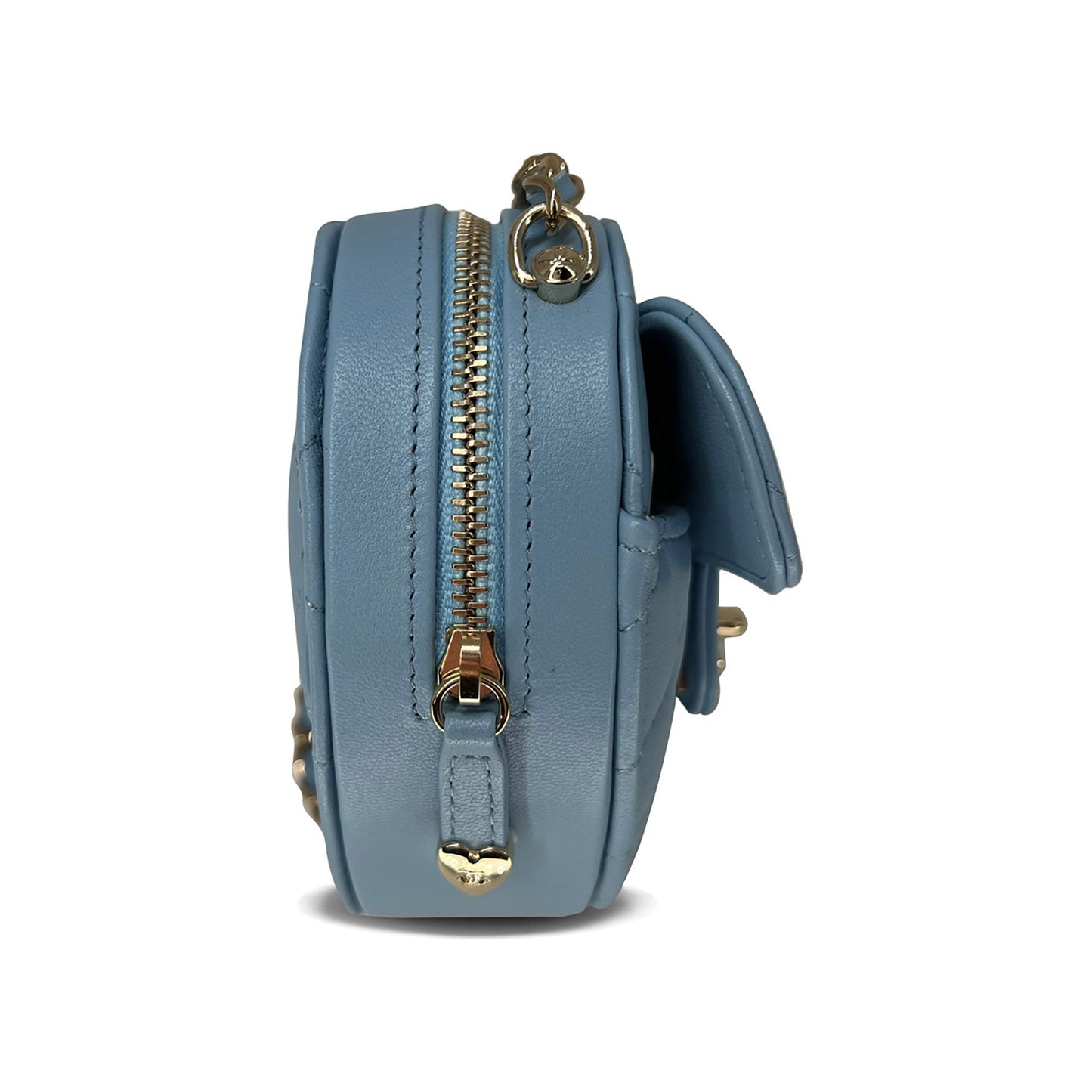 Chanel leather Medium heart bag light blue