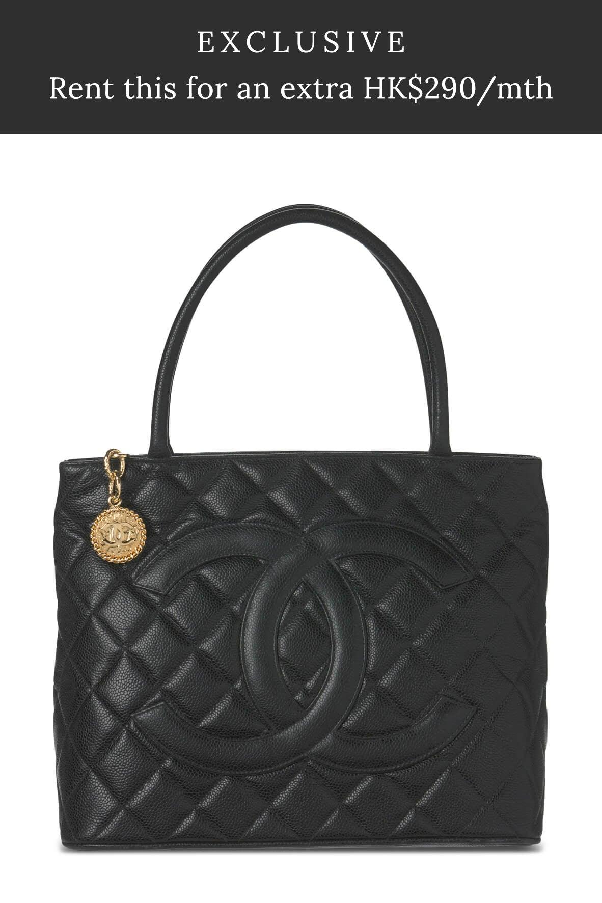 Quilted Caviar Medallion Tote Black