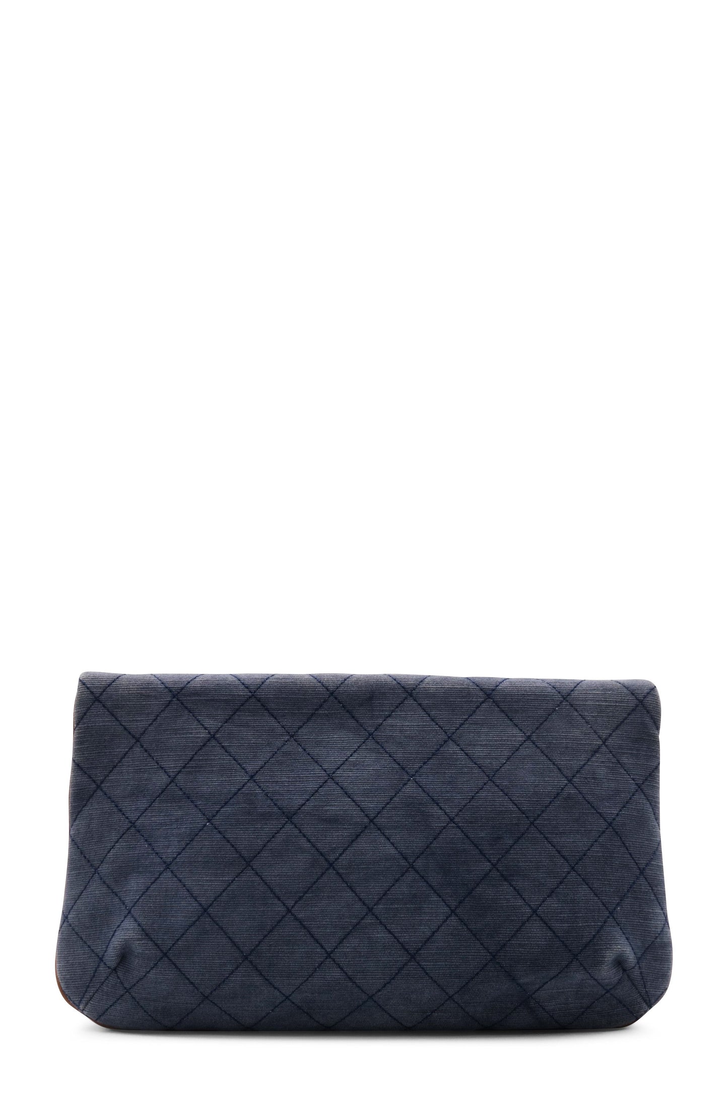 Quilted CC Denim Clutch Blue Brown