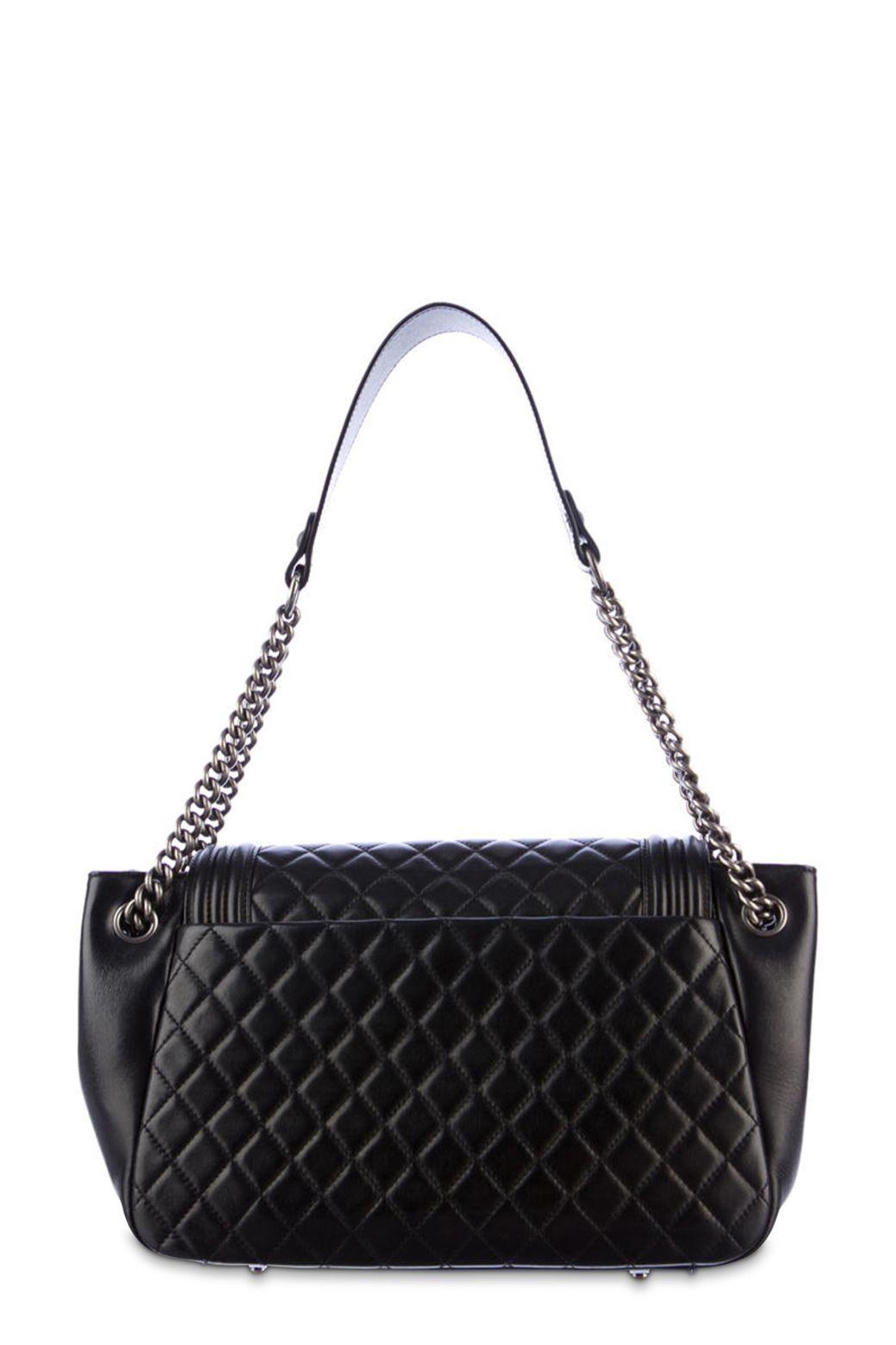 Quilted Lambskin Boy Accordion Flap Bag Black