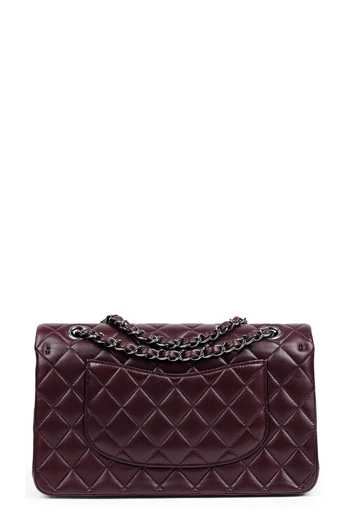 Quilted Lambskin Medium Classic Flap Bag Dark Violet with Gunmetal Hardware