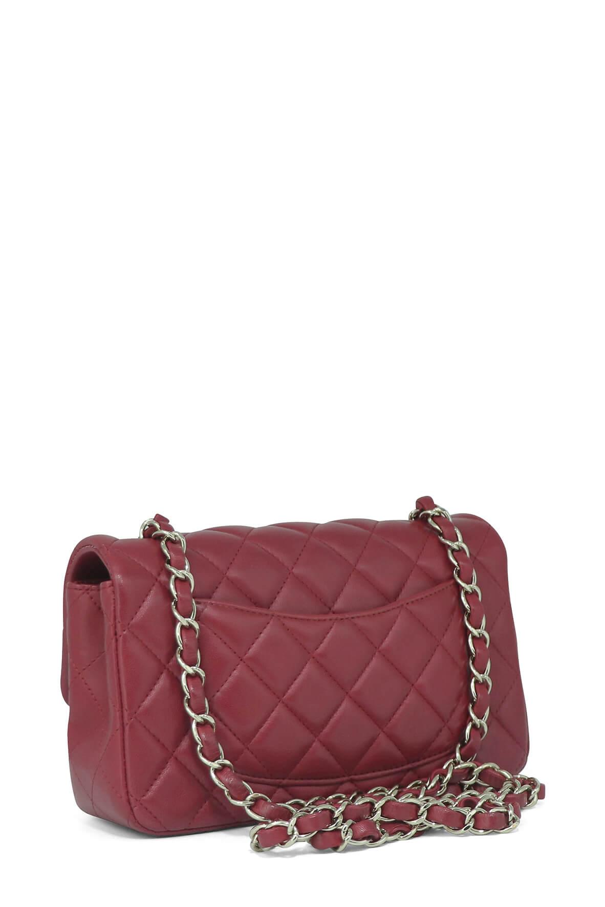 Quilted Lambskin New Mini Classic Single Flap Bag Red