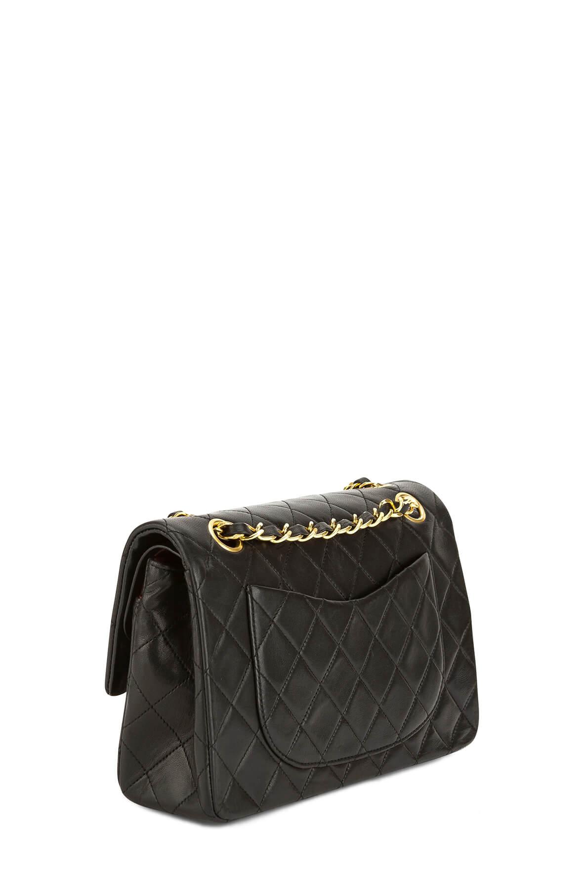 Quilted Lambskin small Classic Flap Bag Black with Gold Hardware